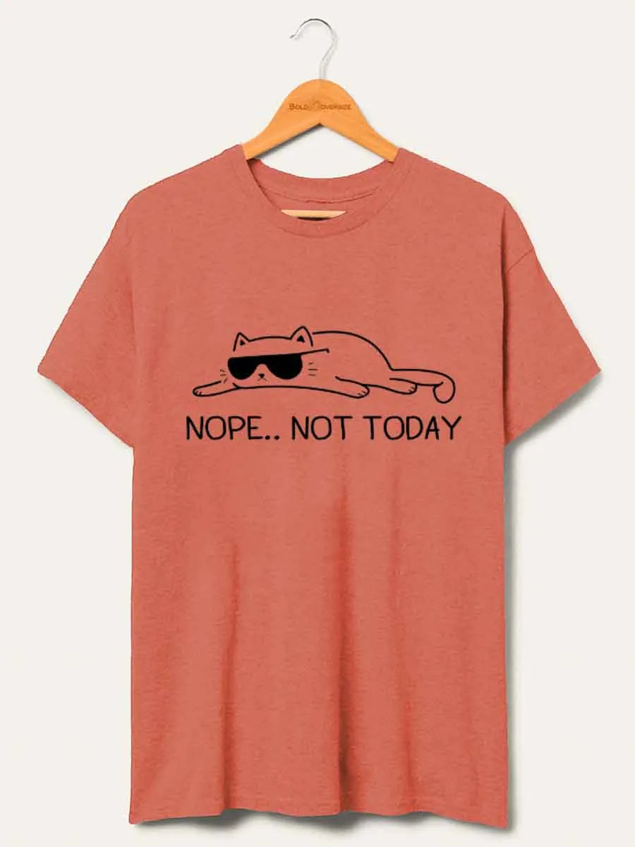 🍟Vintage Nope.. Not Today Lazy Cat Oversize Graphic Tee