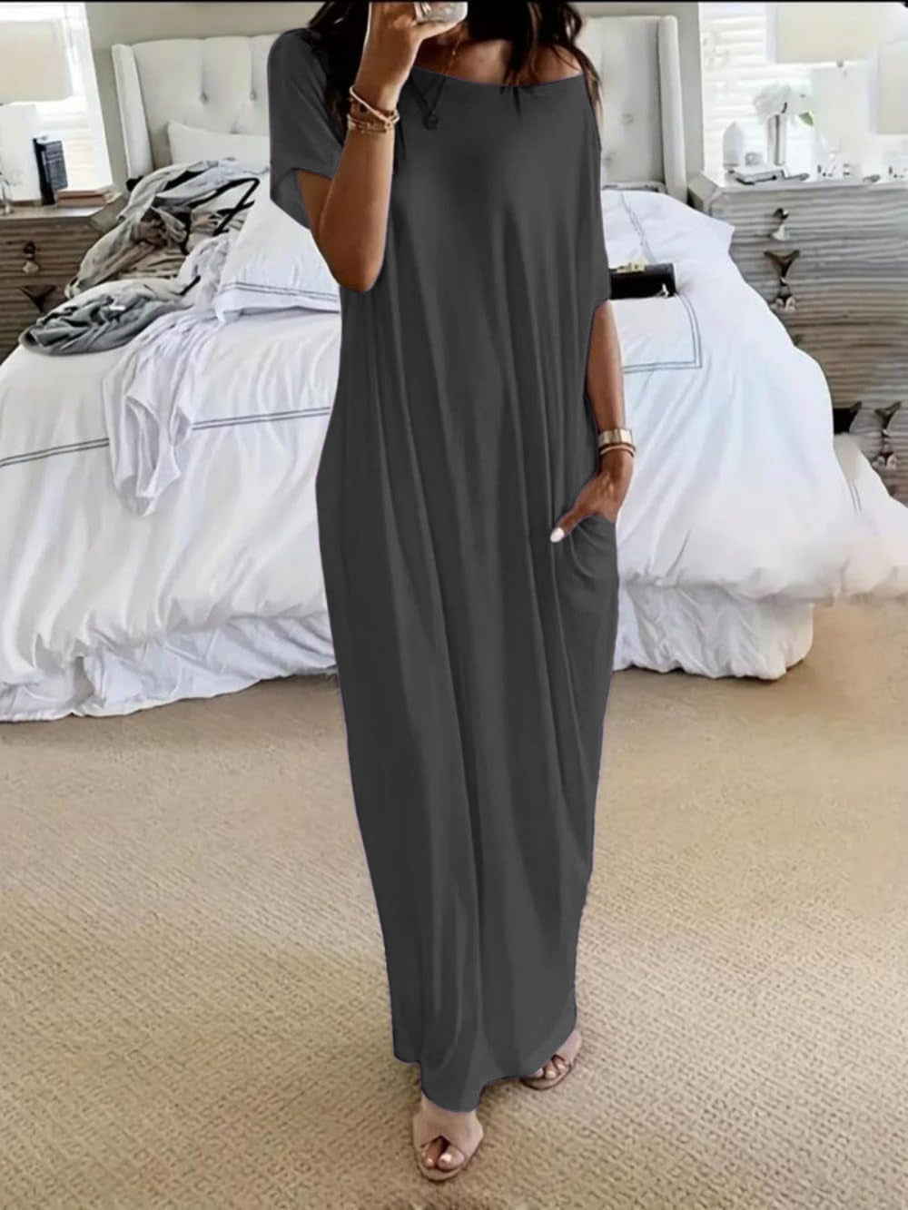 👻Oversized Asymmetric Off-Shoulder Casual Dress