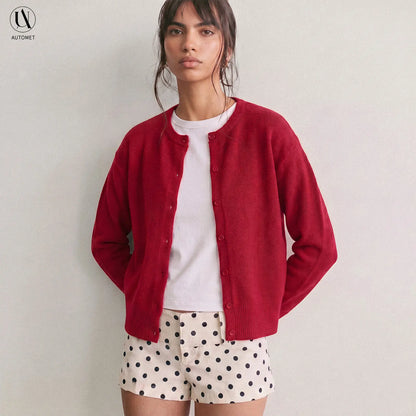 Women's Cropped Knit Cardigan