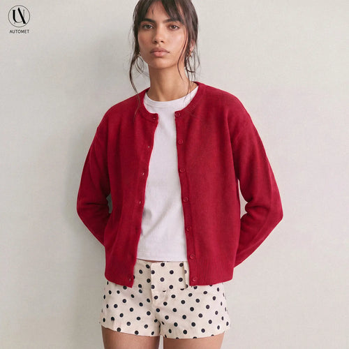 Women's Cropped Knit Cardigan