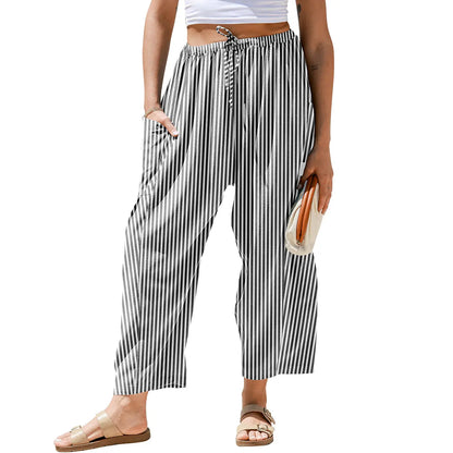 Fiskold Womens Wide Leg Gingham Plaid Pants