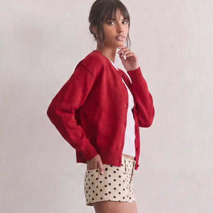 Women's Cropped Knit Cardigan