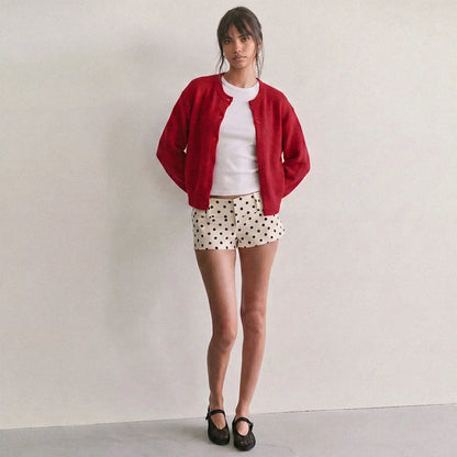 Women's Cropped Knit Cardigan