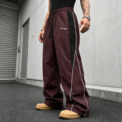 👻Men's Reflective Strip Wide Leg Casual Pants