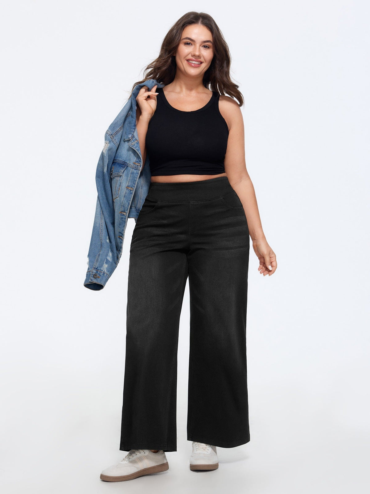 🍟Stretchy Pull-On Wide-Leg Knit Jeans