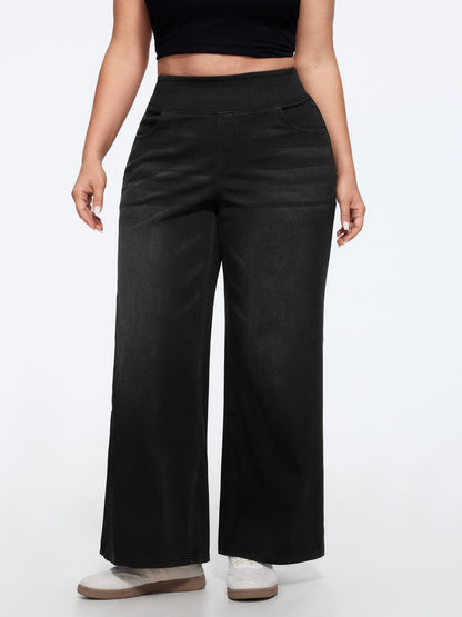 🍟Stretchy Pull-On Wide-Leg Knit Jeans