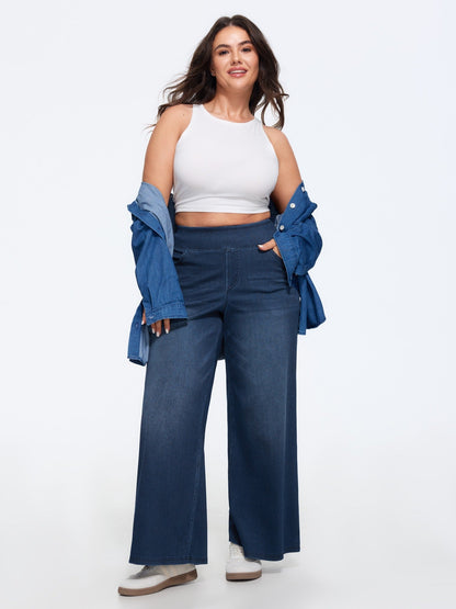 🍟Stretchy Pull-On Wide-Leg Knit Jeans