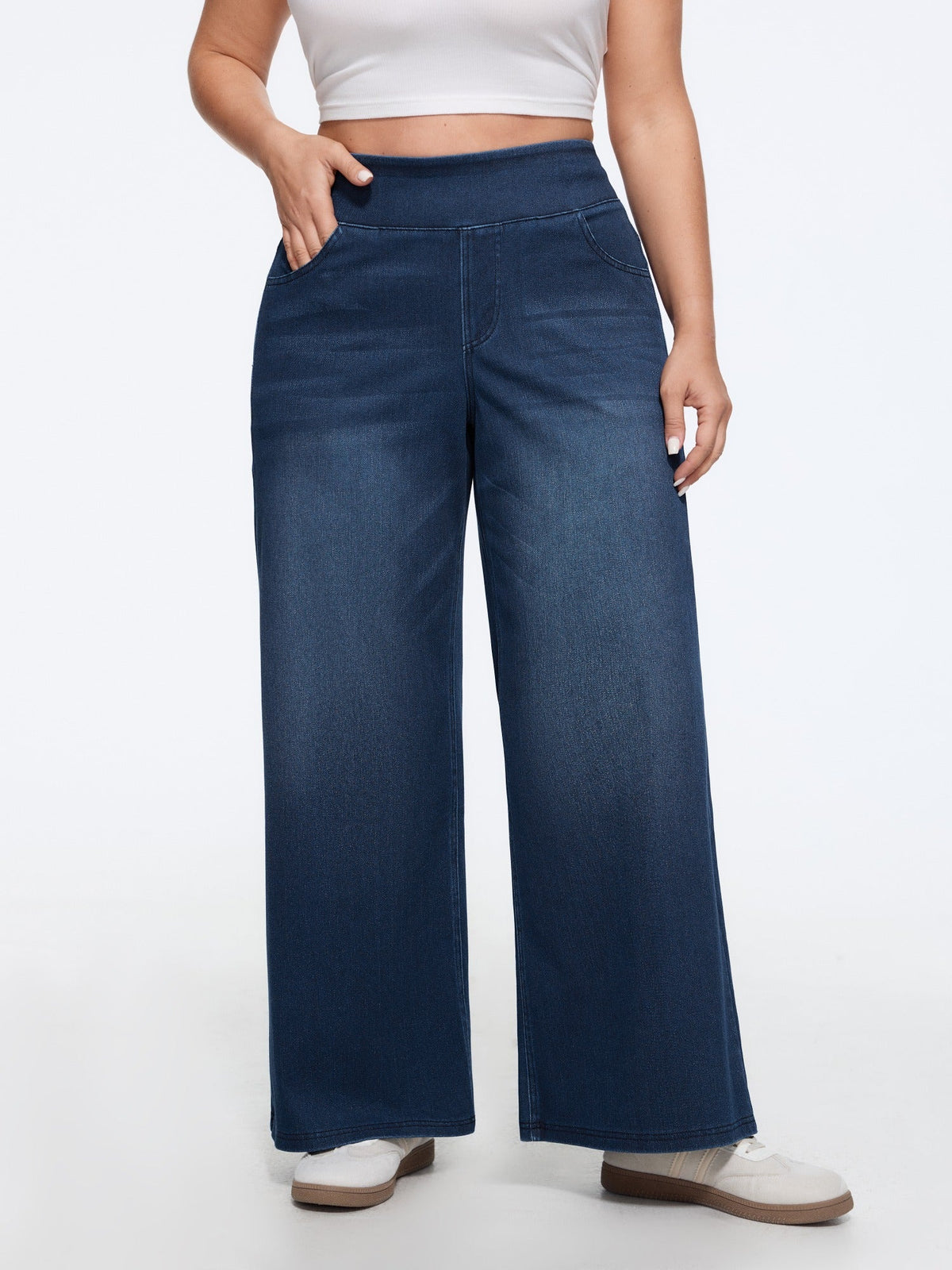 🍟Stretchy Pull-On Wide-Leg Knit Jeans
