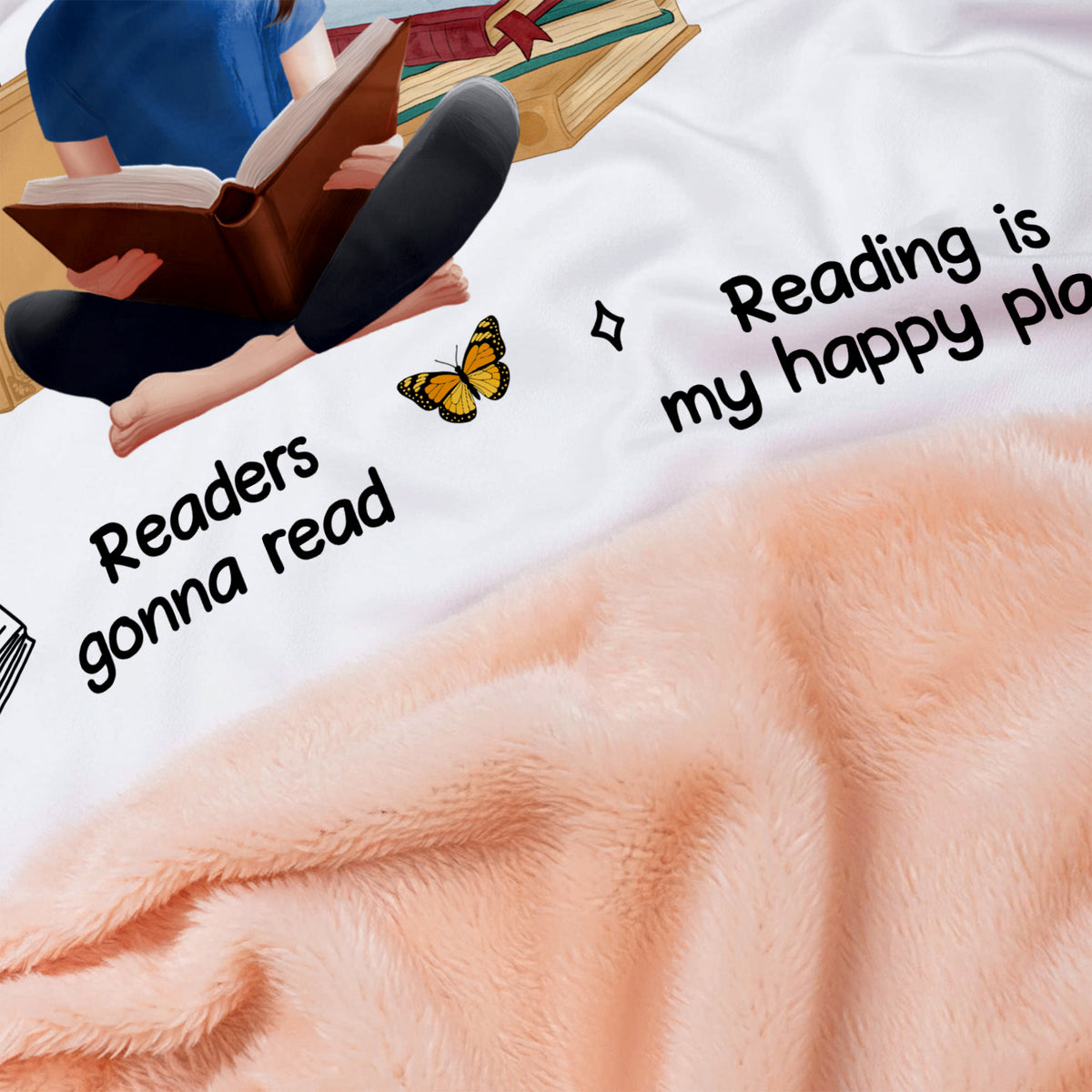 Personalized Book Lovers Blanket with Name & Birth Flower, Books Quotes Blanket Hoodie, Birthday/Christmas Gift for Bookworm/Book Lovers/Friends