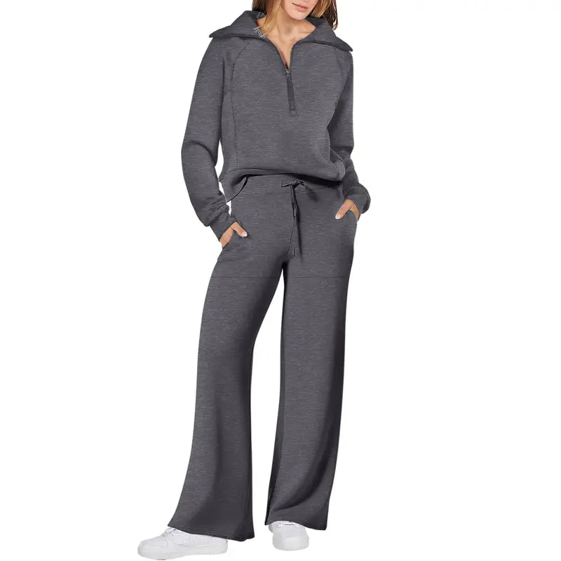 Women 2-Piece Sweatsuit Set Oversized Rayon Blend
