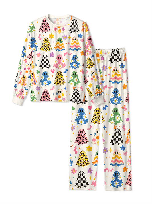 🍟Vintage Retro Hippie Colorful Ghost Daisy Mixed Pajamas
