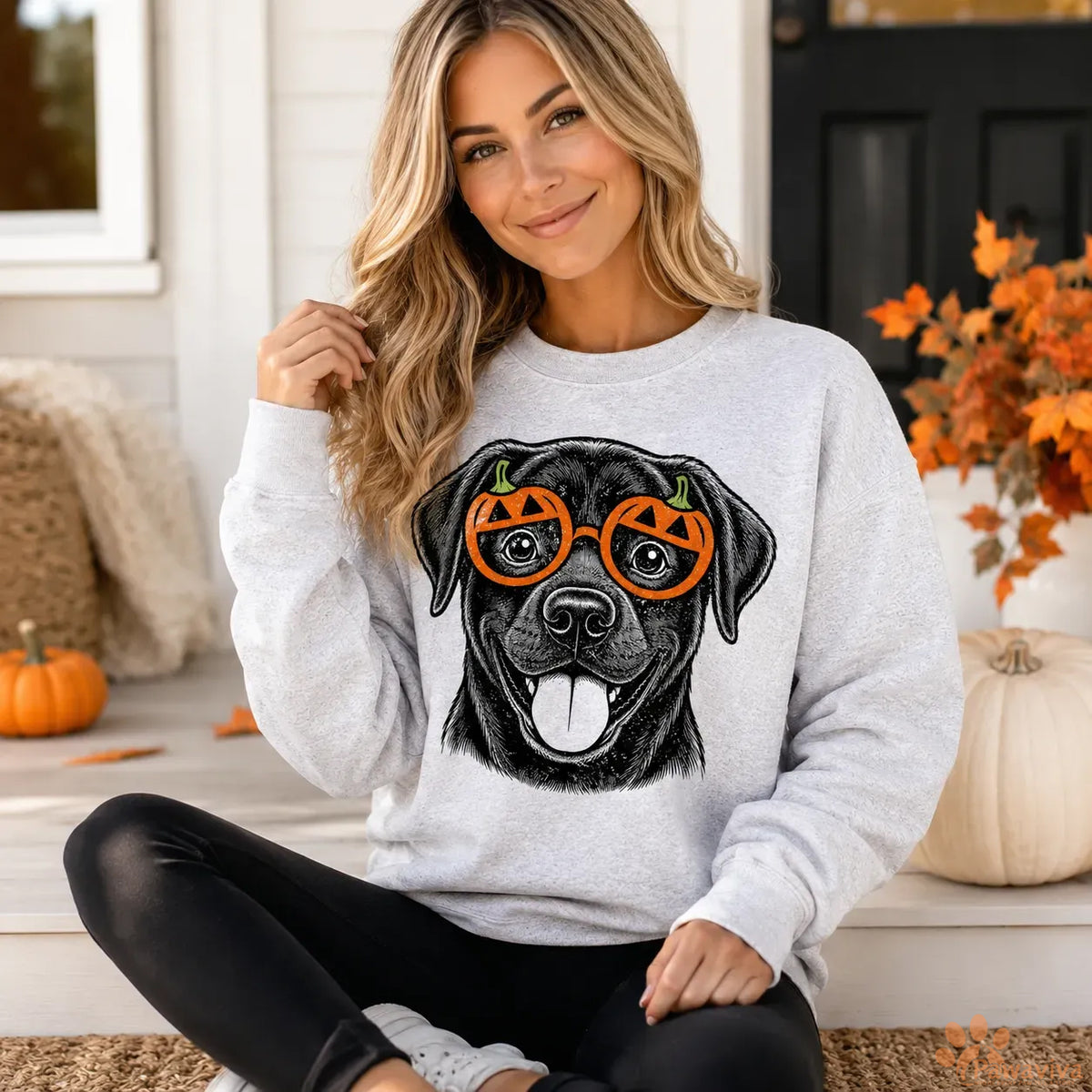 🍟Custom Pet Breed Halloween Sweatshirt Personalized Pumpkin Glasses Crewneck for Pet Lovers