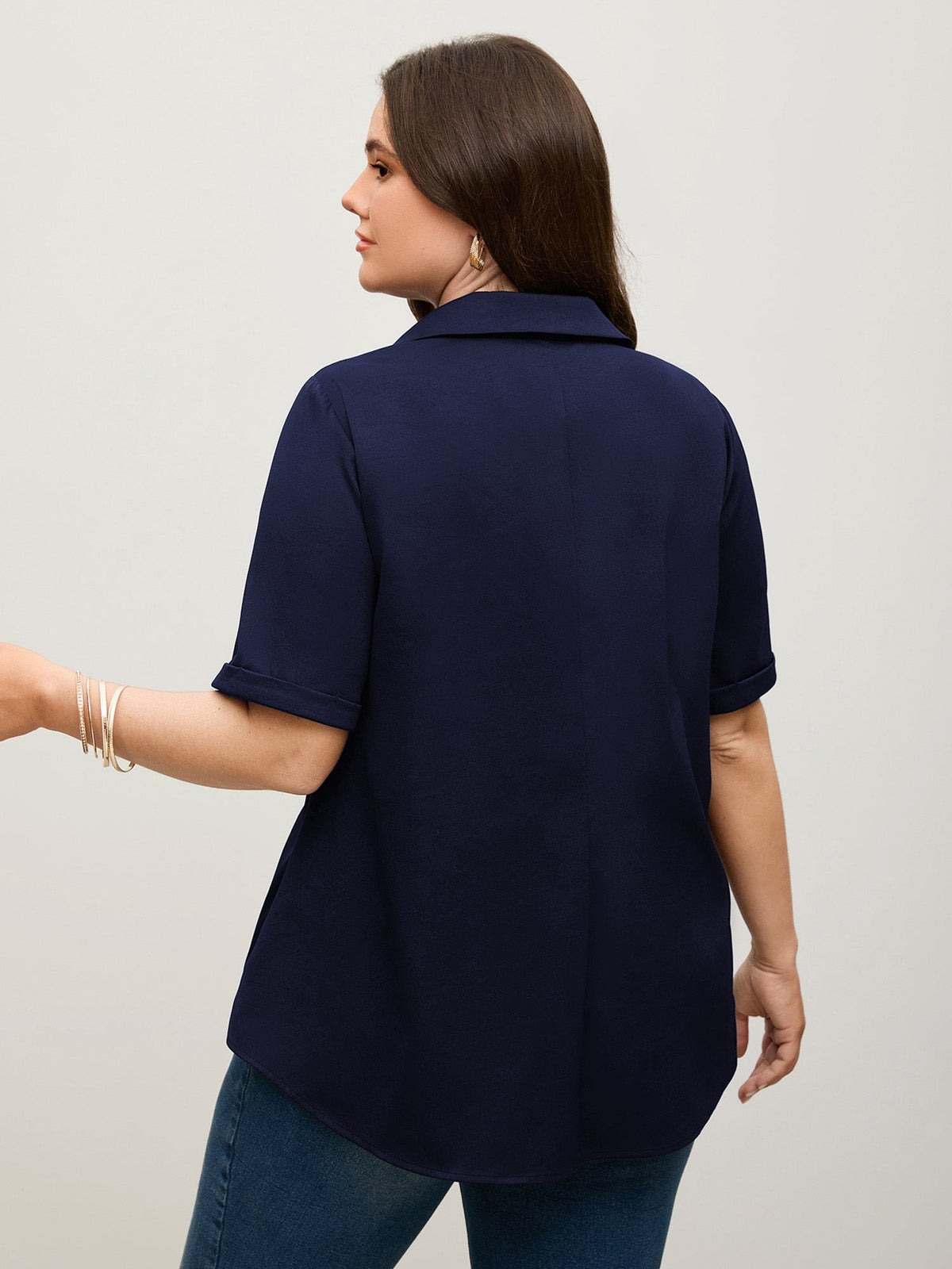 🍟Knotted Front Asymmetrical Hem Blouse