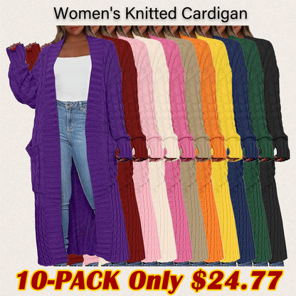 Women's Long Knit Cardigan – Hooded & Classic Open-Front Styles