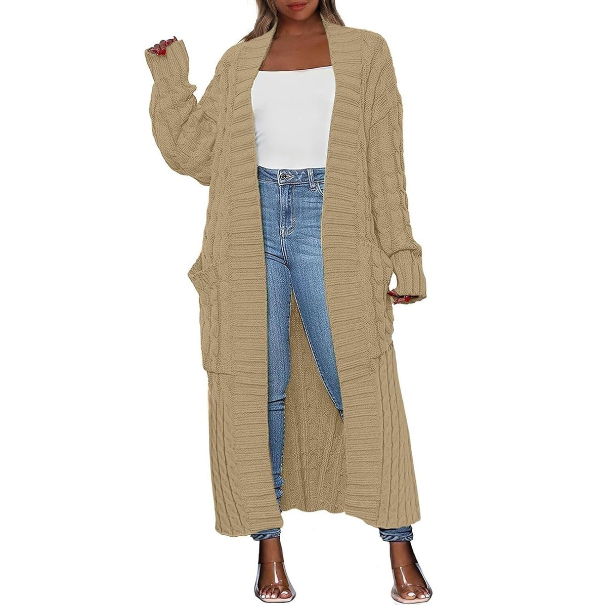 Women's Long Knit Cardigan – Hooded & Classic Open-Front Styles