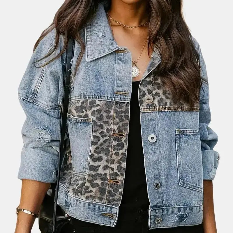 🍟Distressed Denim Jacket for Women, Blue