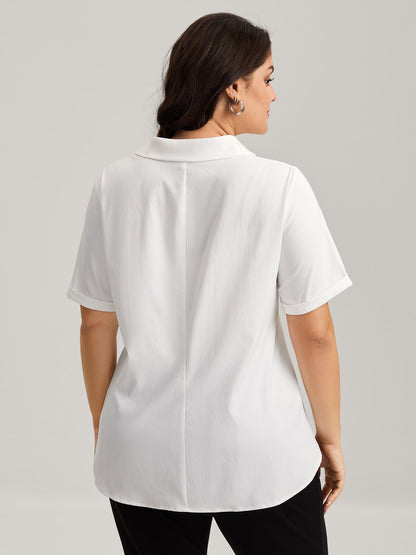🍟Knotted Front Asymmetrical Hem Blouse