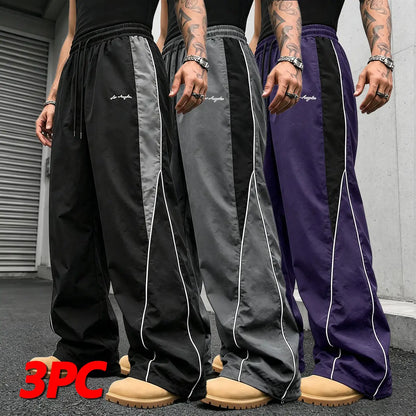 👻Men's Reflective Strip Wide Leg Casual Pants