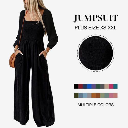 Women's Casual Loose Overalls Jumpsuits in Dusk Blue & Vineyard Green
