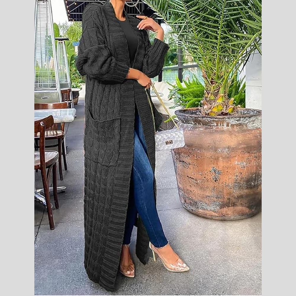Women's Long Knit Cardigan – Hooded & Classic Open-Front Styles