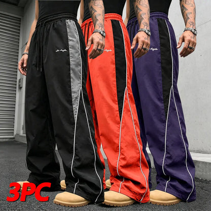 👻Men's Reflective Strip Wide Leg Casual Pants