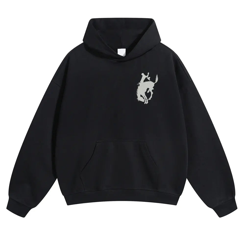 👻Unisex Western Graphic Pullover Hoodie, Soft Cotton-Blend