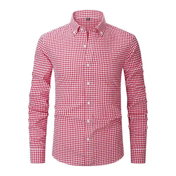 👻Men's Plaid Long Sleeve Button Shirt 3PCS