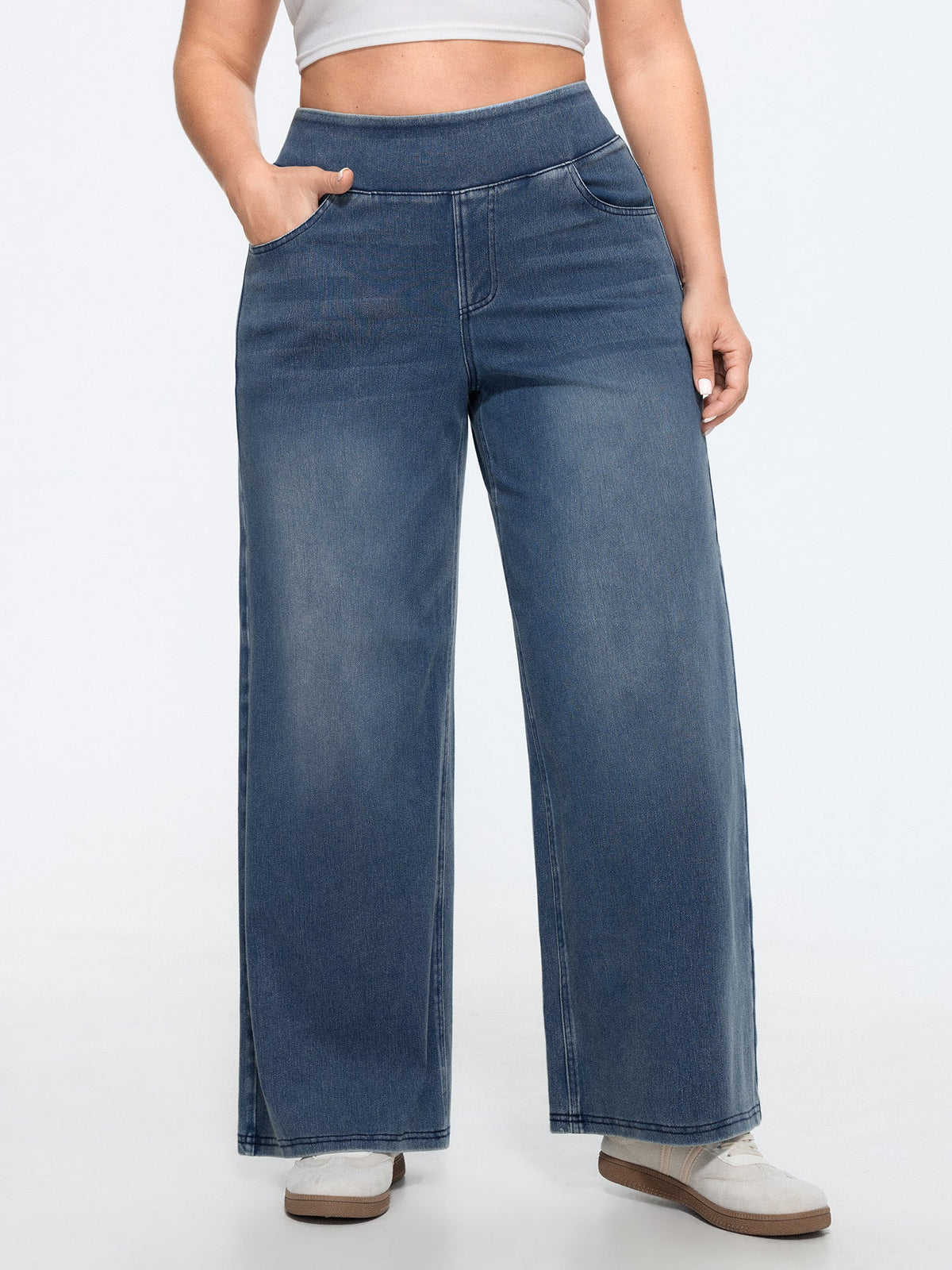 🍟Stretchy Pull-On Wide-Leg Knit Jeans