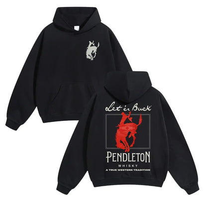 👻Unisex Western Graphic Pullover Hoodie, Soft Cotton-Blend