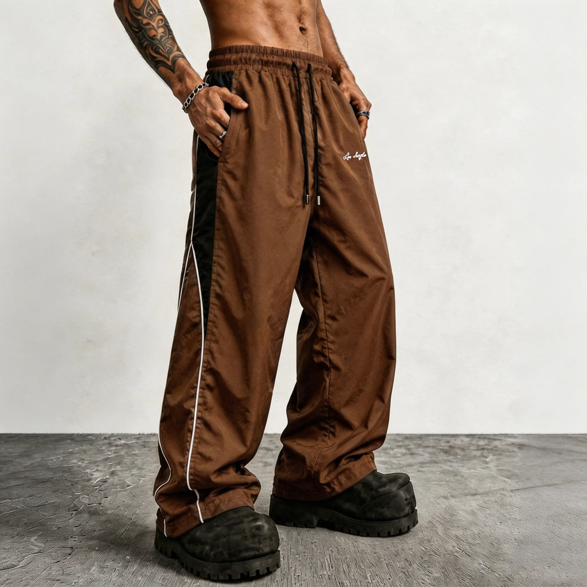 👻Men's Reflective Strip Wide Leg Casual Pants