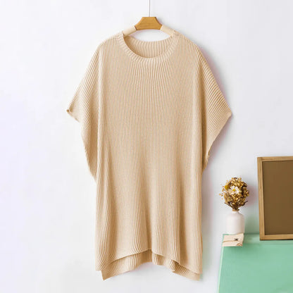 Shewin Women’s Solid Knit Puff Sleeve Sweater
