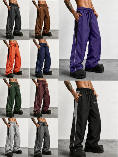 👻Men's Reflective Strip Wide Leg Casual Pants
