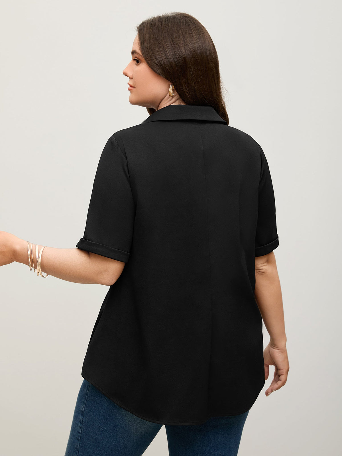 🍟Knotted Front Asymmetrical Hem Blouse