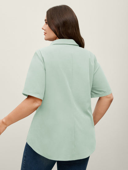 🍟Knotted Front Asymmetrical Hem Blouse
