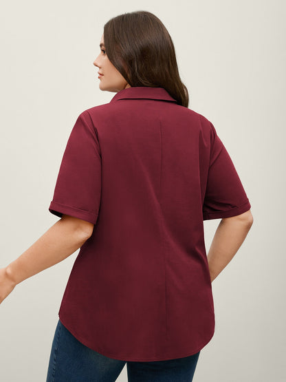 🍟Knotted Front Asymmetrical Hem Blouse