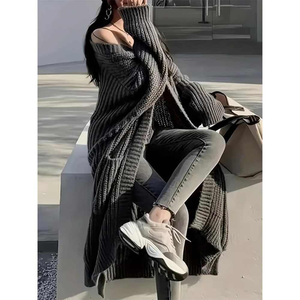 Women's Long Knit Cardigan – Hooded & Classic Open-Front Styles