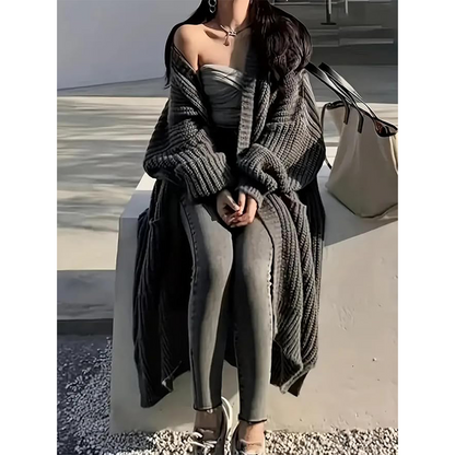 Women's Long Knit Cardigan – Hooded & Classic Open-Front Styles