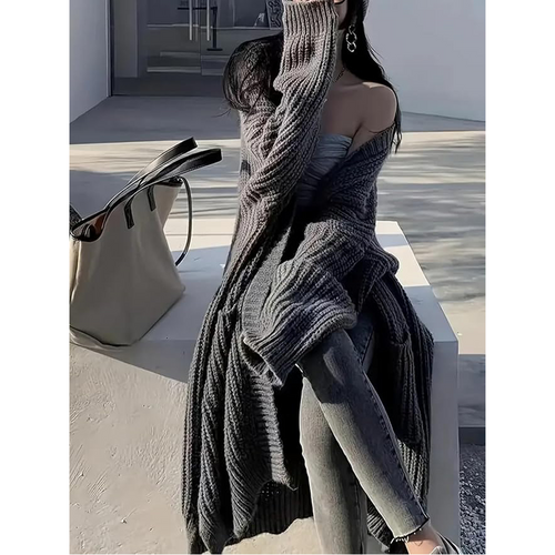 Women's Long Knit Cardigan – Hooded & Classic Open-Front Styles
