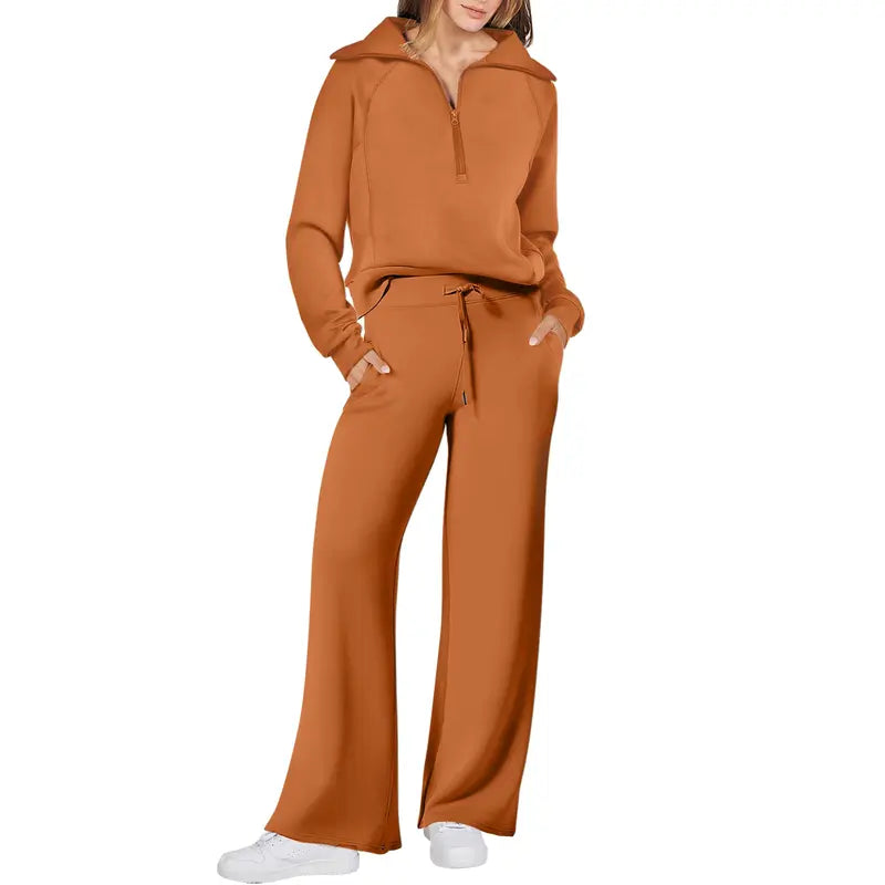 Women 2-Piece Sweatsuit Set Oversized Rayon Blend