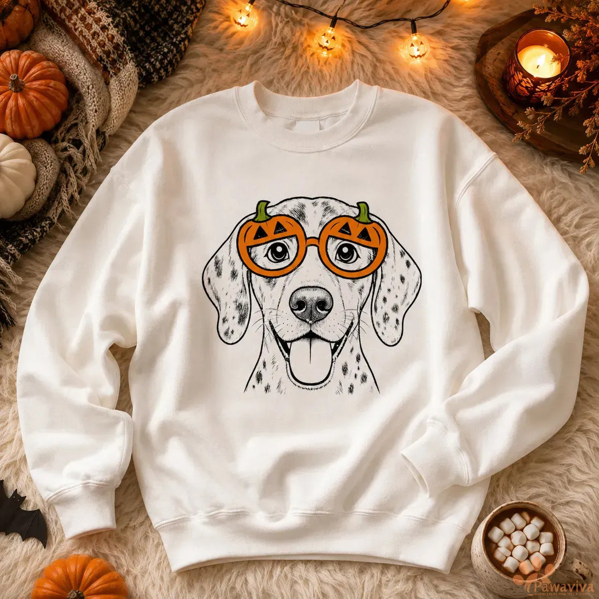 🍟Custom Pet Breed Halloween Sweatshirt Personalized Pumpkin Glasses Crewneck for Pet Lovers