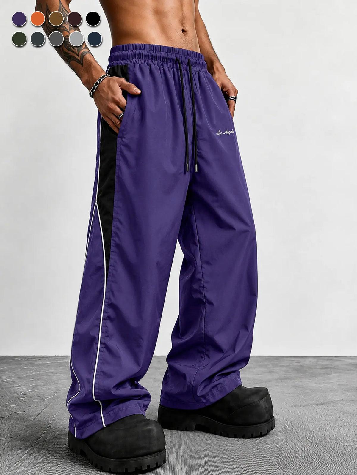 👻Men's Reflective Strip Wide Leg Casual Pants