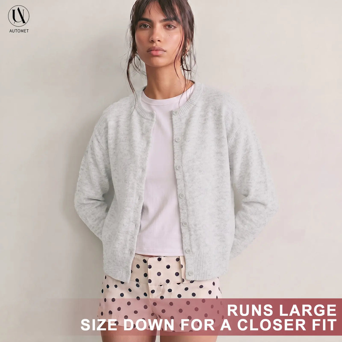 Women's Cropped Knit Cardigan