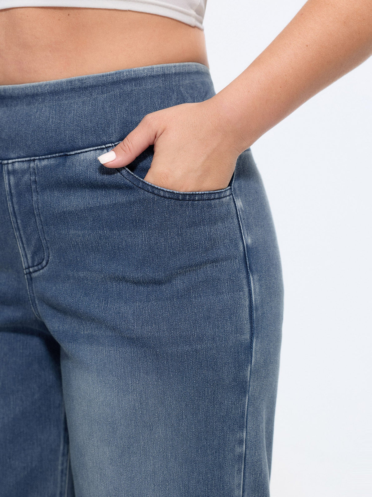 🍟Stretchy Pull-On Wide-Leg Knit Jeans