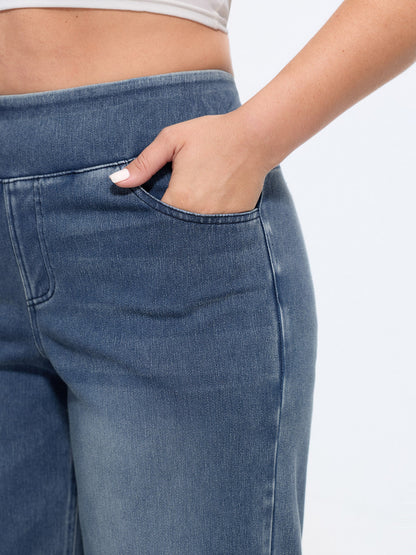 🍟Stretchy Pull-On Wide-Leg Knit Jeans