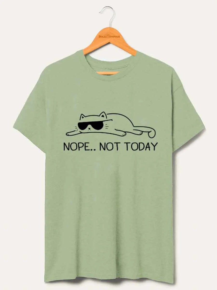 🍟Vintage Nope.. Not Today Lazy Cat Oversize Graphic Tee
