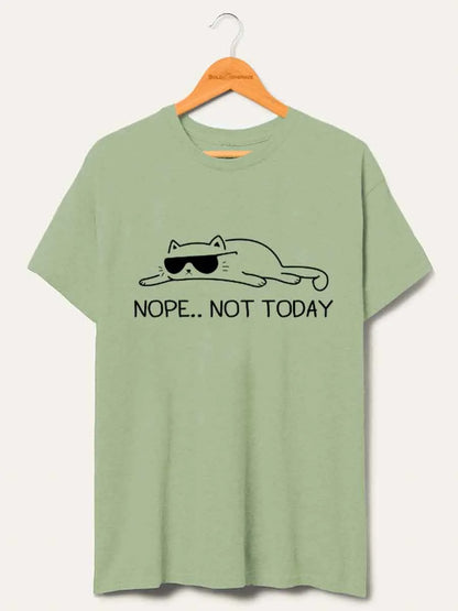 🍟Vintage Nope.. Not Today Lazy Cat Oversize Graphic Tee