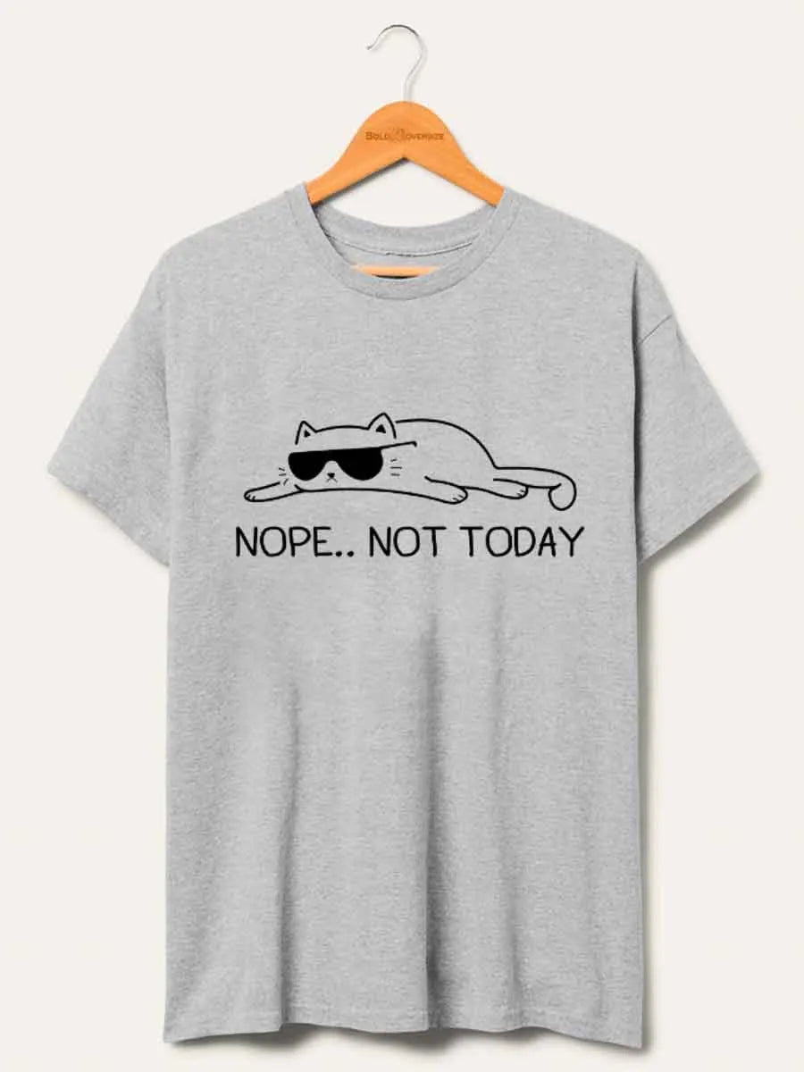🍟Vintage Nope.. Not Today Lazy Cat Oversize Graphic Tee