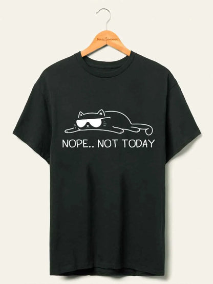🍟Vintage Nope.. Not Today Lazy Cat Oversize Graphic Tee