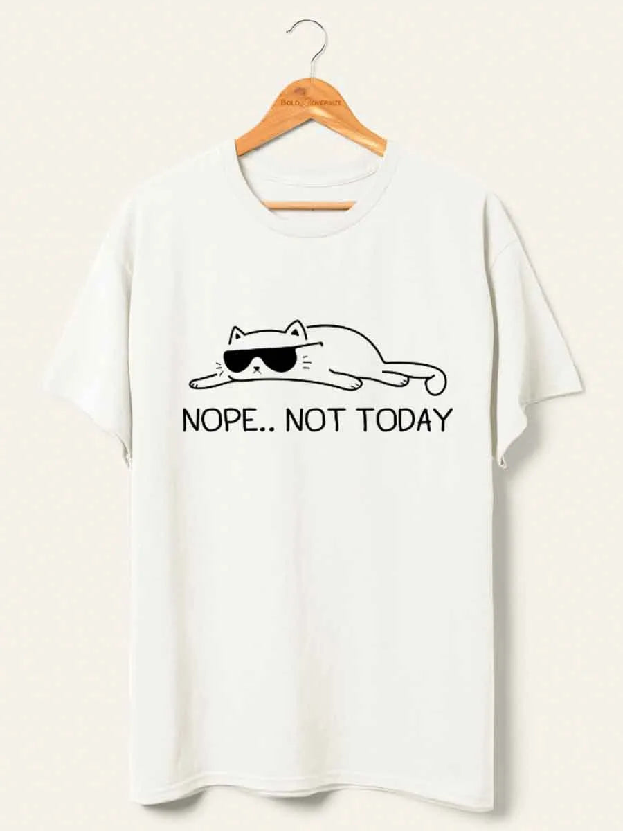 🍟Vintage Nope.. Not Today Lazy Cat Oversize Graphic Tee