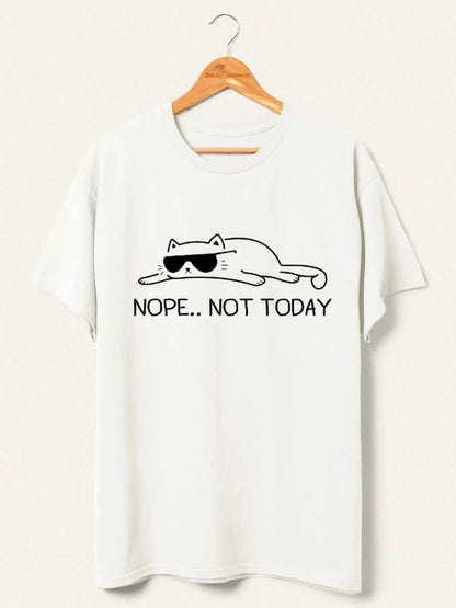 🍟Vintage Nope.. Not Today Lazy Cat Oversize Graphic Tee